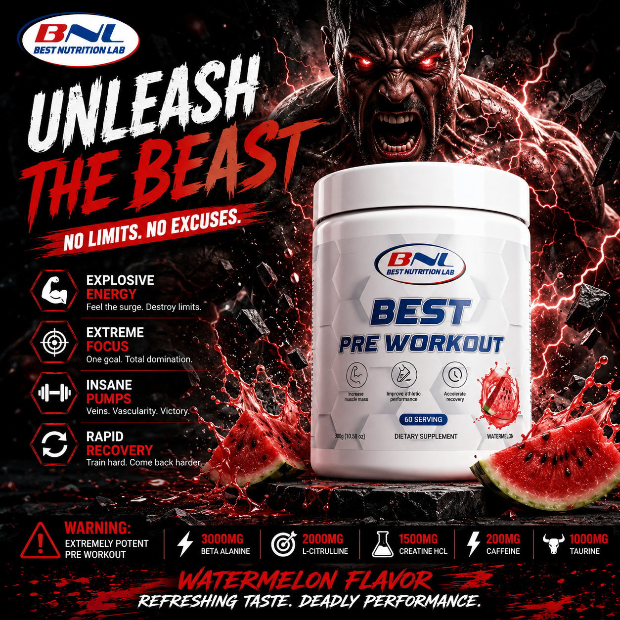 BNL Best Pre Workout Watermelon